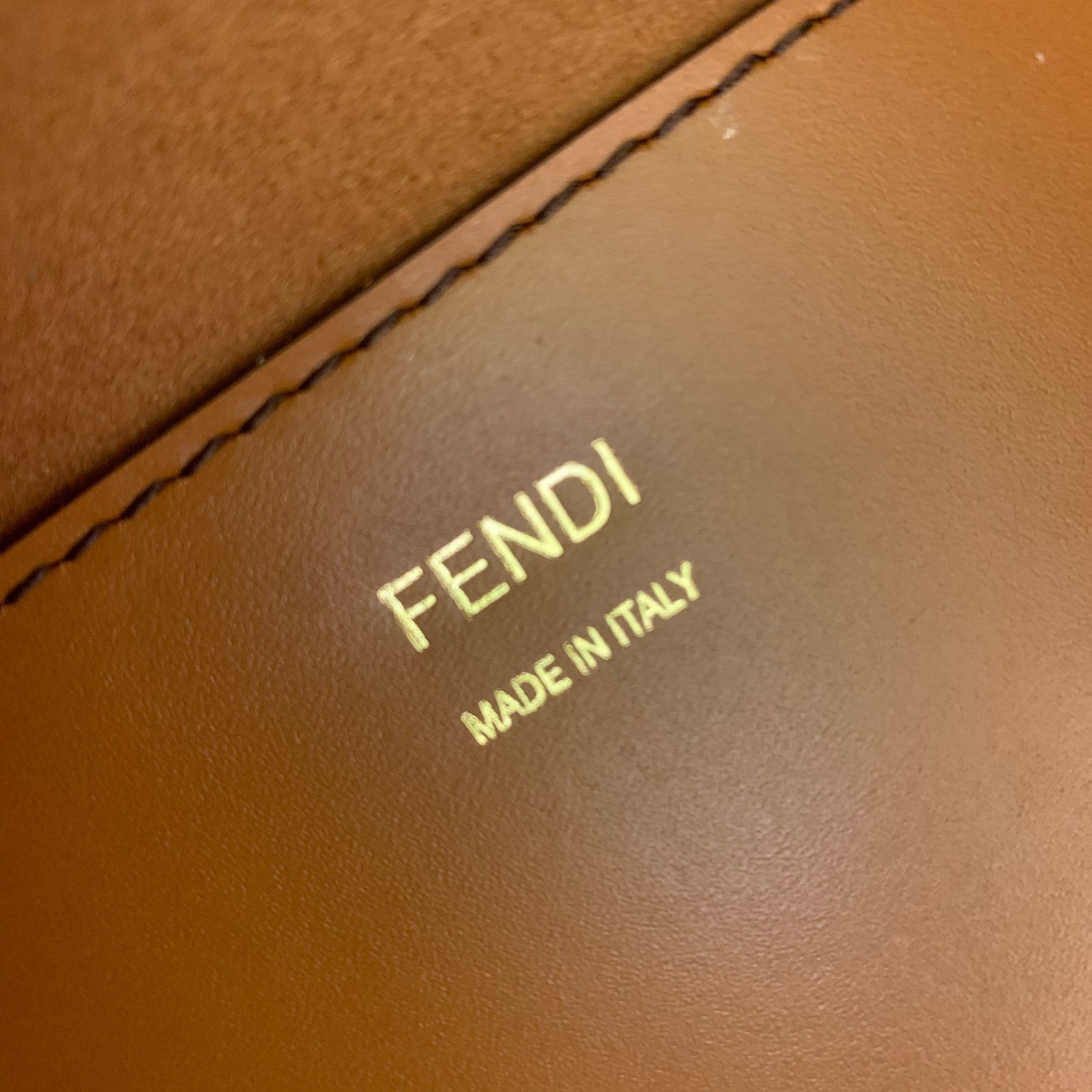 Fendi Large Sunshine Shopper Brown Leather Bag 